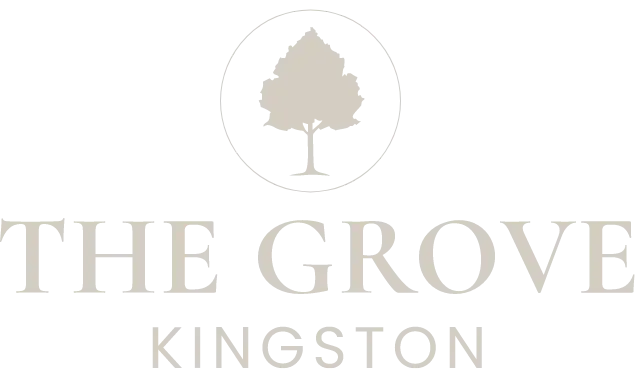 The Grove Kingston logo showing a tree emblem above stacked white text on a dark background